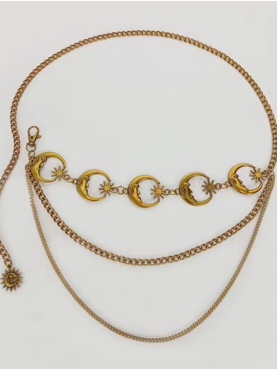 Vintage Gold Celestial Multi-Chain Waist Belt main image 5